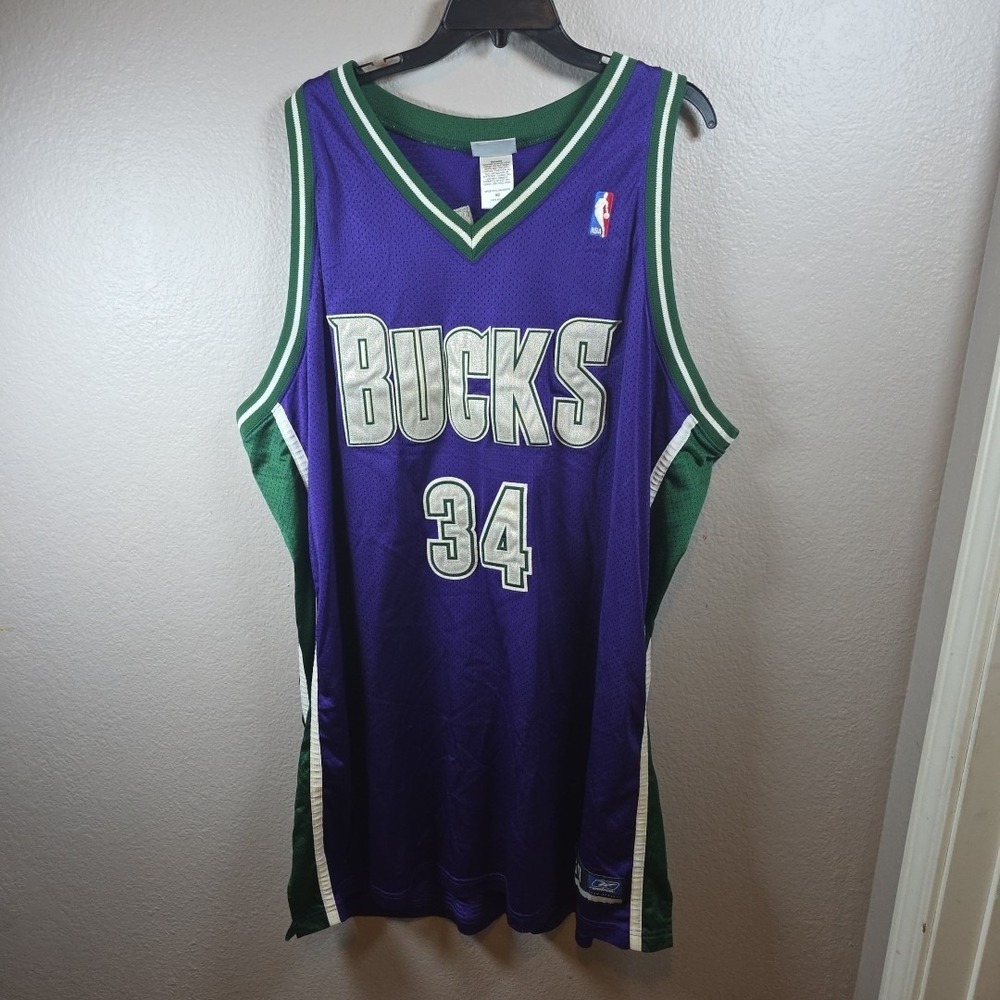 Champion Ray Allen Milwaukee Bucks Authentic Reebok Jersey Celtics Sonics Sz 60